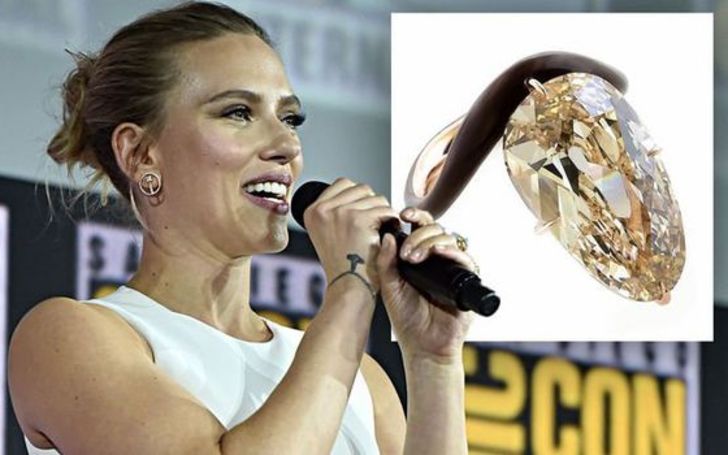 Scarlett Johansson Brought Some Bling To Comic-Con Showing Off Her Engagement Ring!